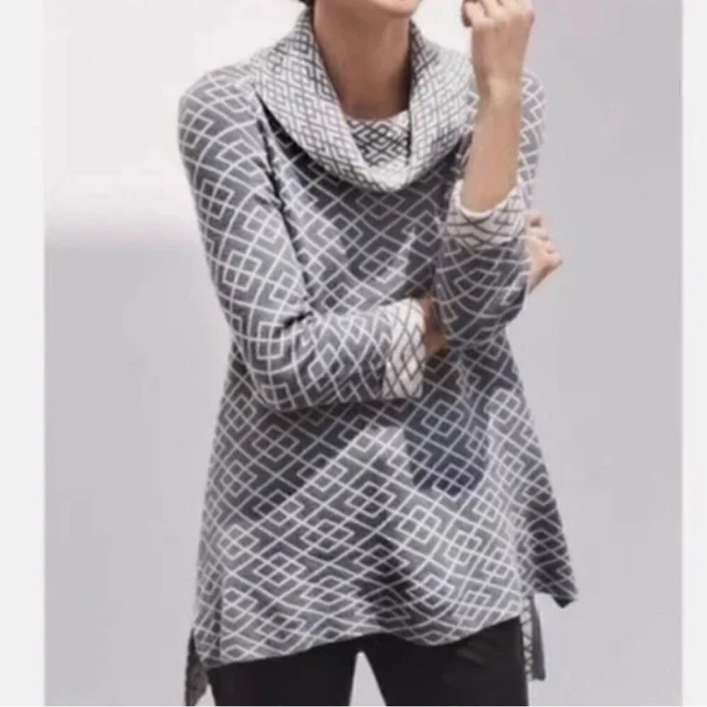 Anthropologie Moth Galena Cowl Neck Alpaca Blend Grey Sweater Size XS